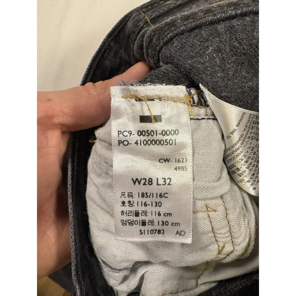 Levis 501 Original Fit Button Fly Jeans Mens 28x32 Faded Black Denim Straight